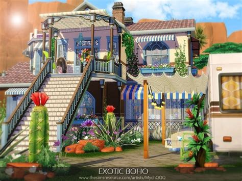 The Sims Resource Exotic Boho House By Mychqqq Sims 4 Downloads