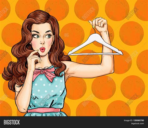 Pop Art Thinking Girl Image And Photo Free Trial Bigstock