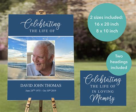 4 Page Beach Program Sign Slide Show Thank You And Invite Funeral