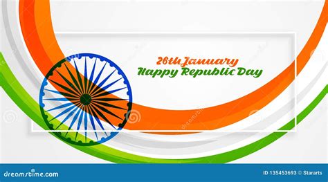 Happy Republic Day Of India 26th January Banner Stock Vector