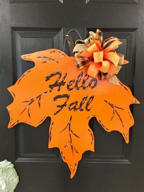 Fall Leaf Wood Door Hanger Fall Decor Diy Crafts Fall Crafts Fall