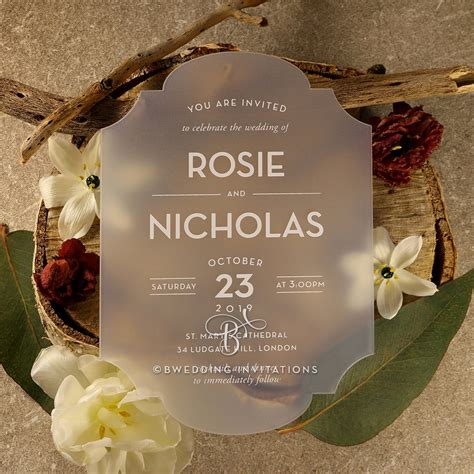 Charming And Chic Frosted Acrylic Wedding Invitation