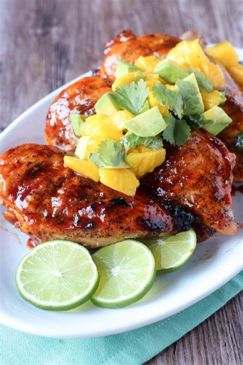 Turn off heat and stir in the lime and orange juice. Sriracha Glazed Chicken with Mango Avocado Salsa (21 Day ...