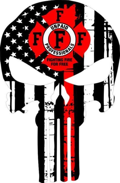 Punisher Skull Firefighter Fighting Fire For Free Decal Various Sizes