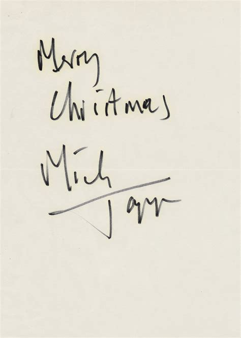 Rolling Stones Mick Jagger Christmas Signature Rr Auction