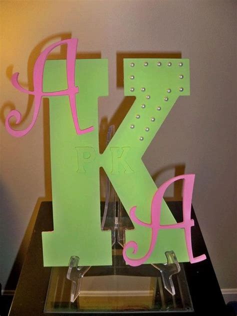 13 Inch Apple Green And Pretty Pink AKA Letter Art Aka Sorority