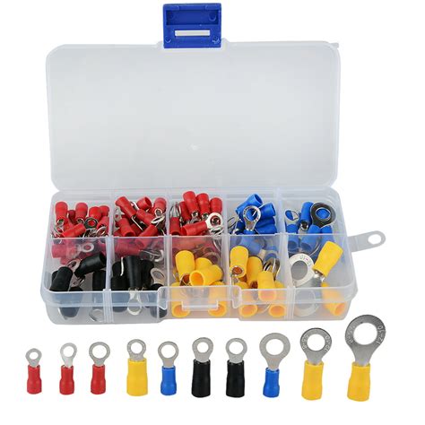 102 Pcs Assorted Insulated Ring Wire Crimp Connector Terminals