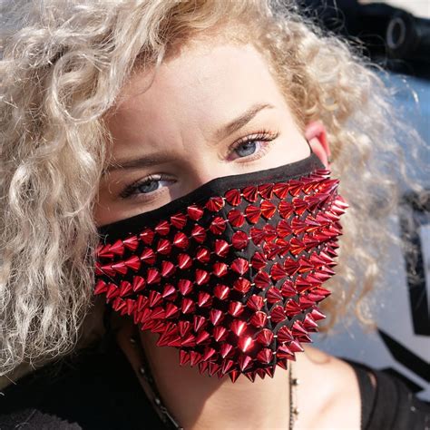 Spikes Studded Half Face Dust Protective Reusable Masks With Etsy