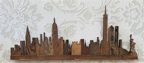 Barn Wood City Skylines Home Decor In 2021 City Skyline Barn Wood