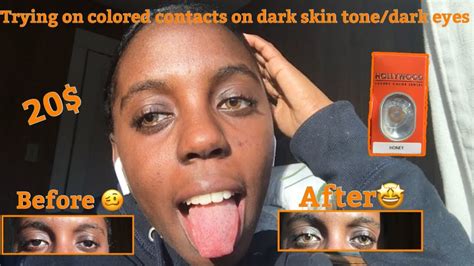 Trying On Colored Contacts On Dark Skin Tonedark Eyes Youtube
