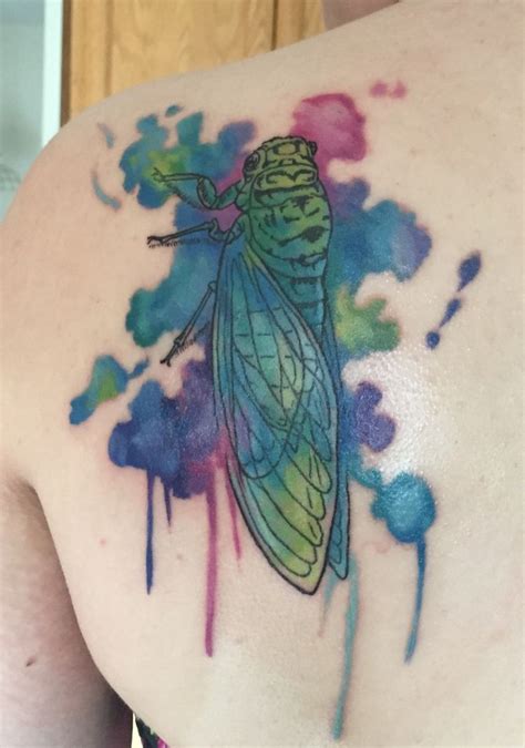 Watercolor Cicada By Nikki Powills Release Body Modification In Iowa City Cicada Tattoo