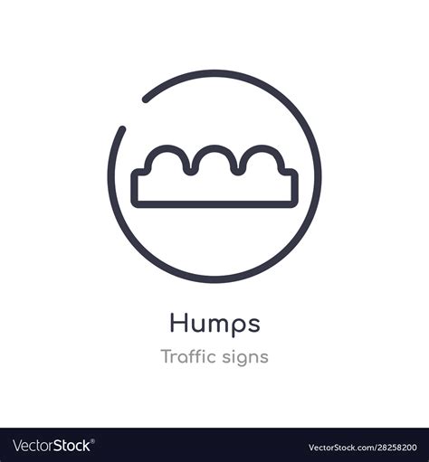 Humps Outline Icon Isolated Line From Traffic Vector Image