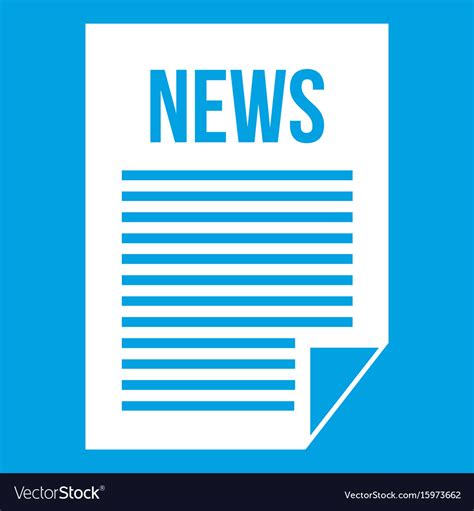 News Newspaper Icon White Royalty Free Vector Image Vectorstock