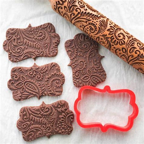 Paisley Small Pattern Embossing Rolling Pin Laser Engraved Etsy