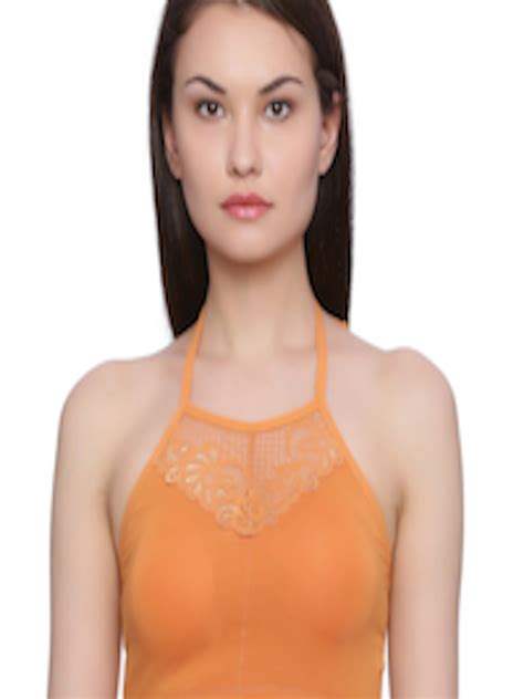 Buy Zivame Orange Lace Non Wired Lightly Padded Bralette Bra Ziz Porng Bra For Women