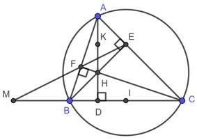 Cho tam giác nhọn ABC AB nhỏ hơn AC nội tiếp đường tròn O