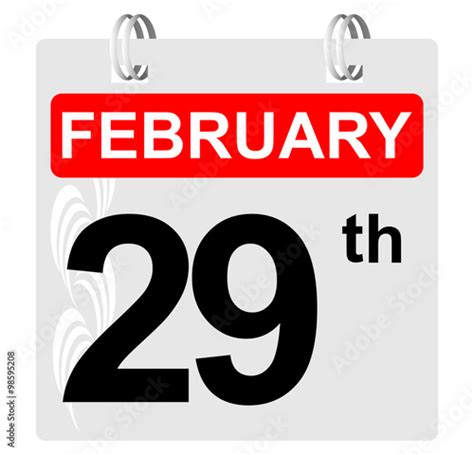 29th February Calendar With Ornament Stock Vector Adobe Stock