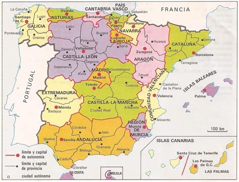 Mapa Administrativo De España Mapa De España Mapas Mapas Rutas