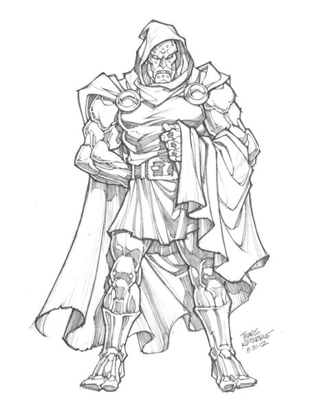 Dr Doom By Skullbabyland Coloring Pages Marvel Coloring Comic