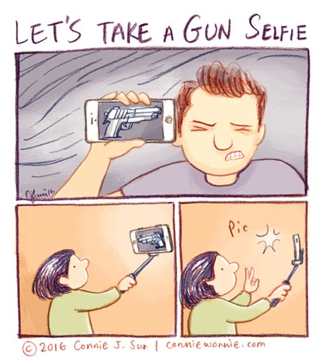 Cartoonconnie Comics Blog Lets Take A Gun Selfie