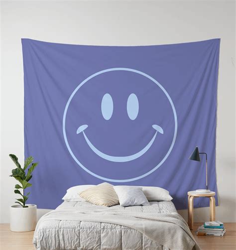Purple Smiley Face Tapestry Preppy Tapestry For Teen Bedroom Etsy