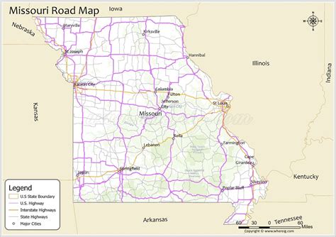 Missouri Road Map Check Us And Interstate Highways State Routes