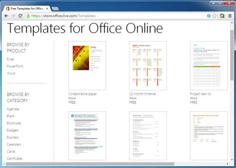 How To Use Microsoft Office Online Templates Using A Browser