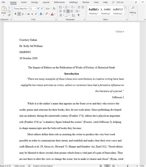 Ms Word Thesis Template