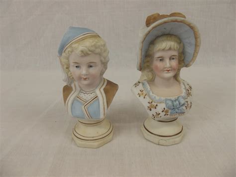 C1900 Pair Of German Porcelain Busts Uk