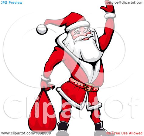 Clipart Santa Waving Royalty Free Vector Illustration By