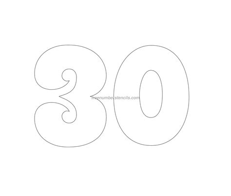 Free Groovy 30 Number Stencil