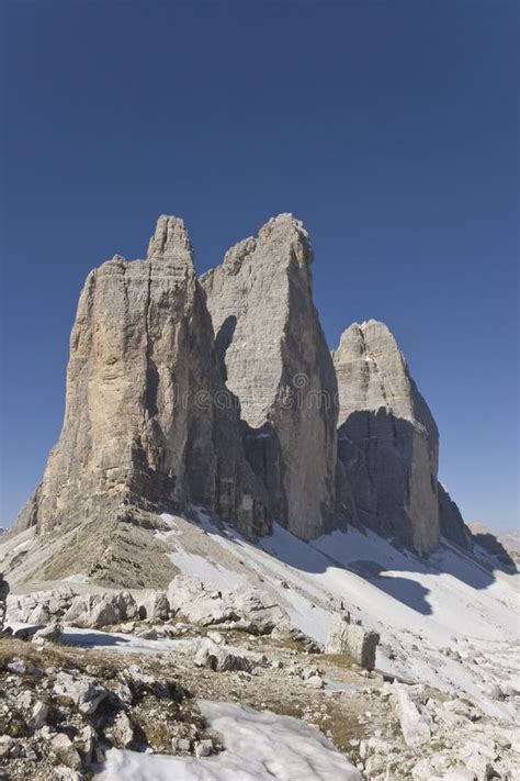 Three Peaks Landmark Of The Dolomites Stock Image Image Of Peaks