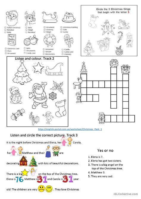 Christmas Pack 1 English Esl Worksheets Pdf And Doc