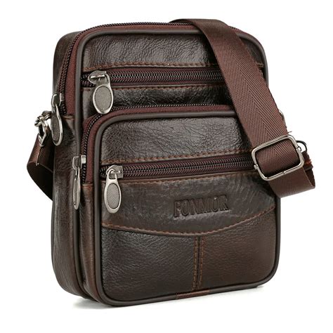 Designer Boxed Bag Brown Leather Crossbody Bag Keweenaw Bay Indian