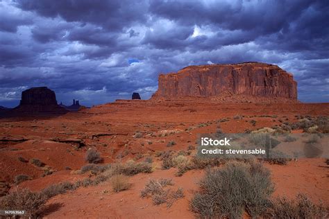 Monument Valley Storm Stock Photo Download Image Now Barren Desert