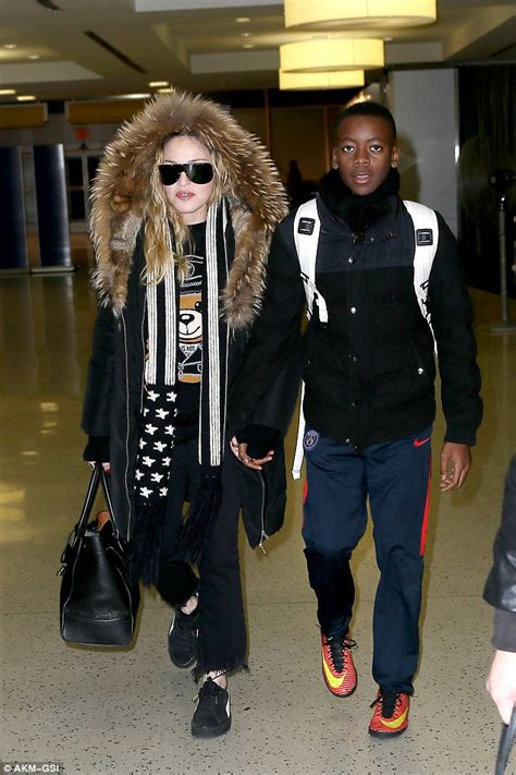 Madonna Arrives Hand In Hand In New York With Son David Bana Daily
