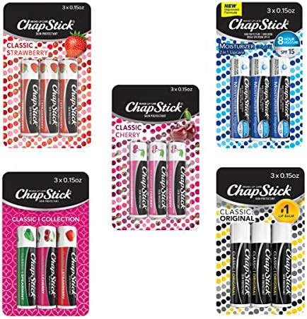 Amazon Com Chapstick Pack Lip Balm Sticks Pc Set Includes