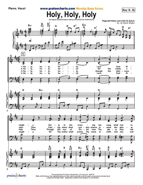 Holy Holy Holy Sheet Music PDF PraiseCharts Traditional Hymn PraiseCharts