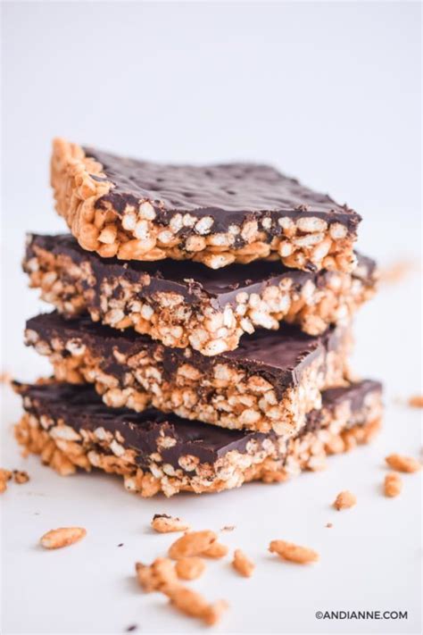 Chocolate Puffed Rice Squares Quick Fast And Healthy