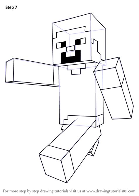 How To Draw Steve From Minecraft Minecraft Step By Step