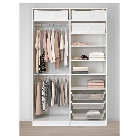 Since part of our new closet is where our old bathroom use to be, the width of our closet was determined for us at about 6.5 feet. PAX - wardrobe, white Hokksund/high-gloss black-blue ...