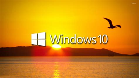Windows 10 Over The Sunset White Text Logo Wallpaper Computer