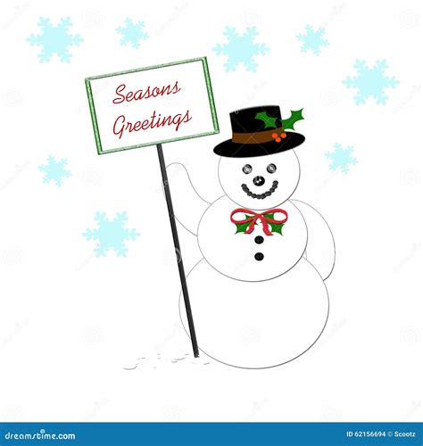 Snowman With Sign Stock Illustration Illustration Of Sign 62156694