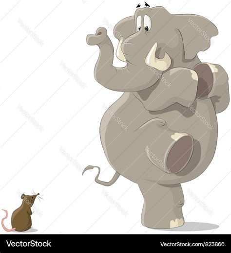 Elephant And Mouse Royalty Free Vector Image Vectorstock