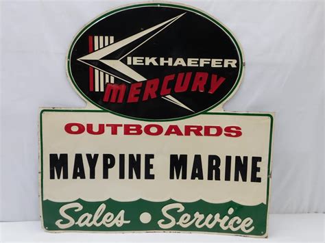 Sold At Auction Vintage Kiekhaefer Mercury Outboards Tin Sign