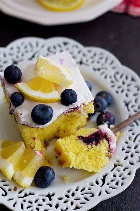 Lemon Blueberry Poke Cake • Unicorns In The Kitchen