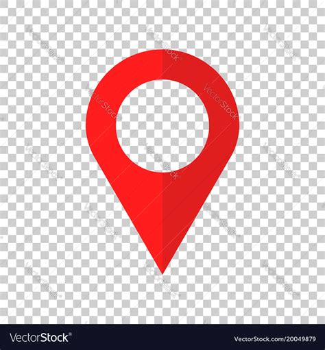 Pin Icon Location Sign In Flat Style Isolated On Vector Image