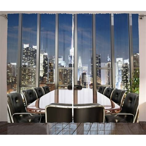 Modern Decor Curtains 2 Panels Set Business Office Conference Room