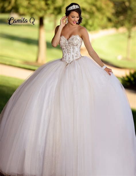 Camila Q Quinceanera Dress 18007 Strapless Sweetheart Ballgown Tulle