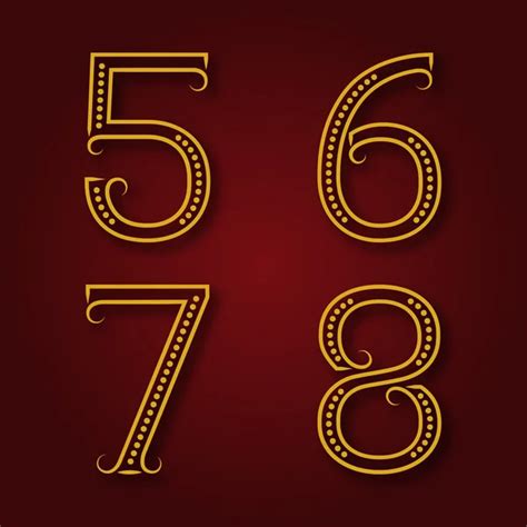 One Two Three Four Golden Numbers With Shadow Stock Vector Image By